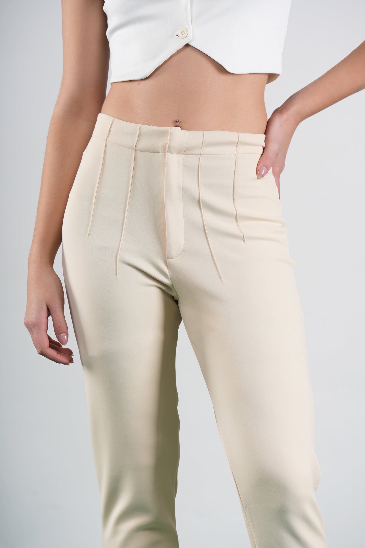 High Waist Fitted Trousers