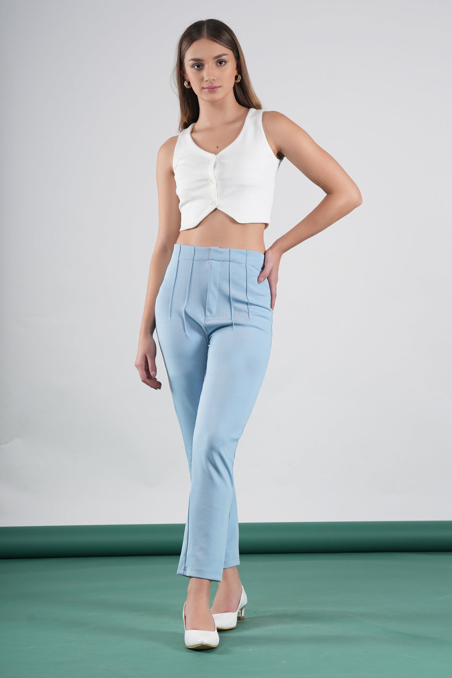 High Waist Fitted Trousers