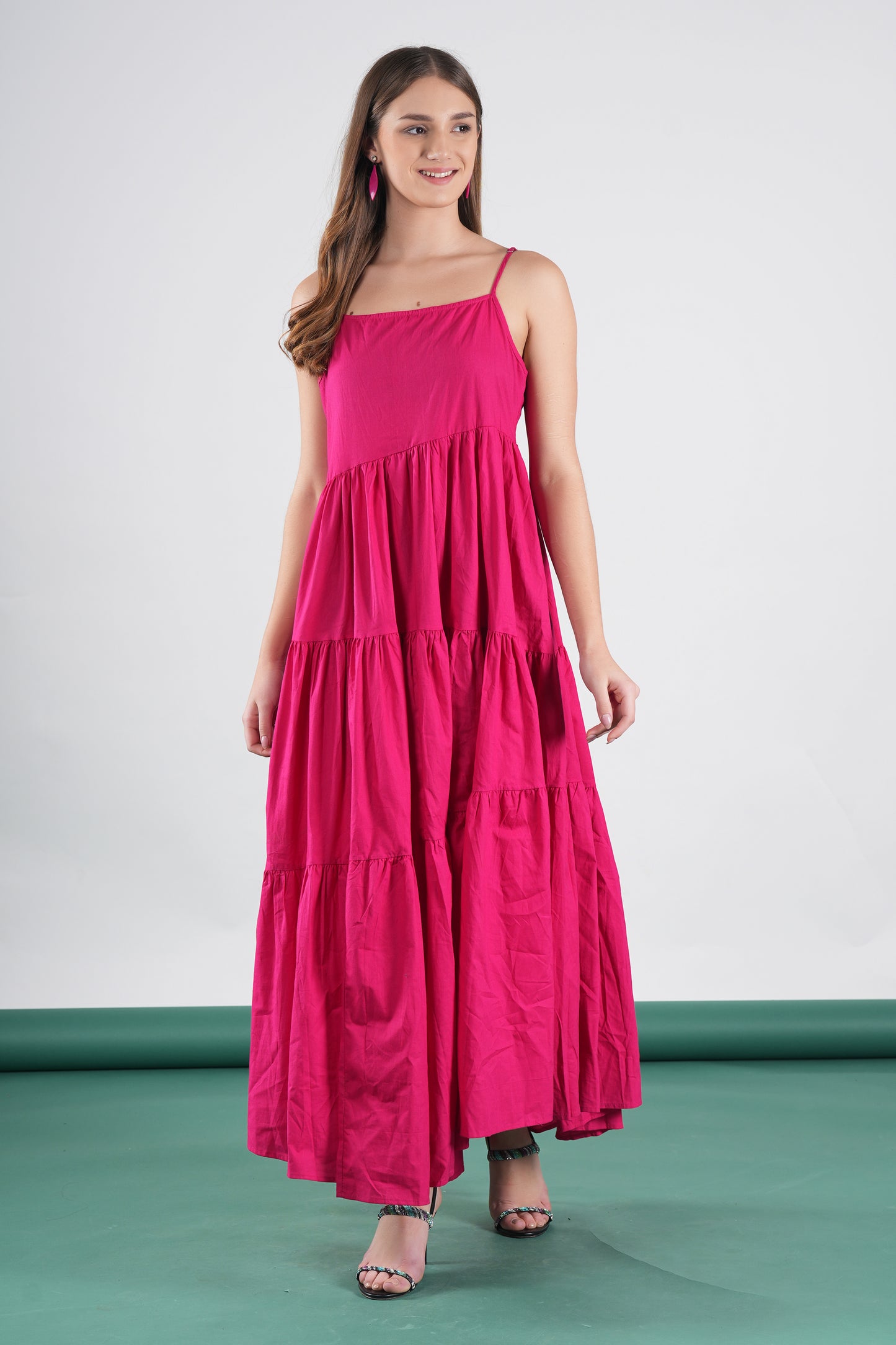 Long Flowy Dress With Thin Strap