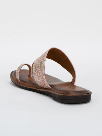 Scentra Spain Heritage Bloom Toe-Ring Flats