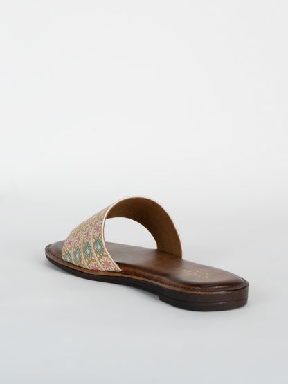 Women's Printed Flat Slide Sandals