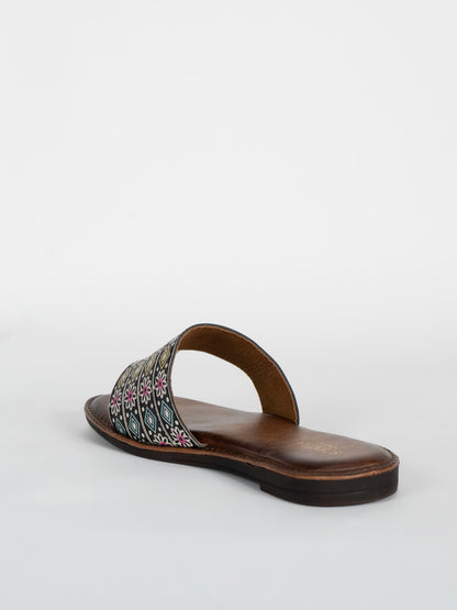 Women's Printed Flat Slide Sandals