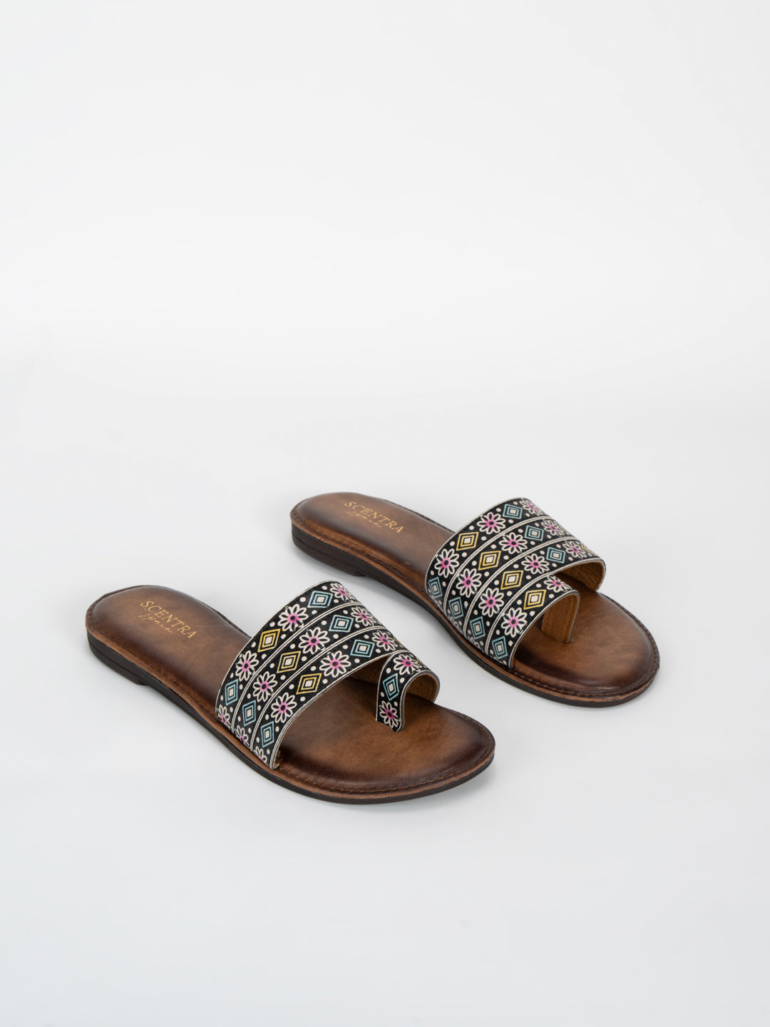 Women's Printed Flat Slide Sandals