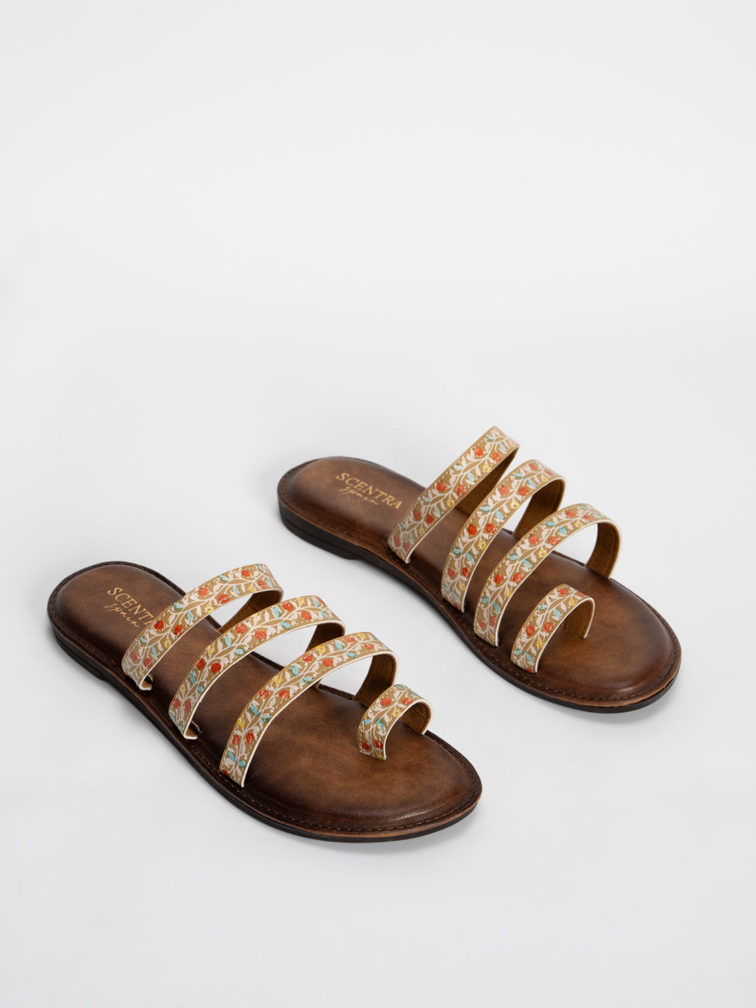 Scentra Spain Flora Weave Multi-Strap Flats