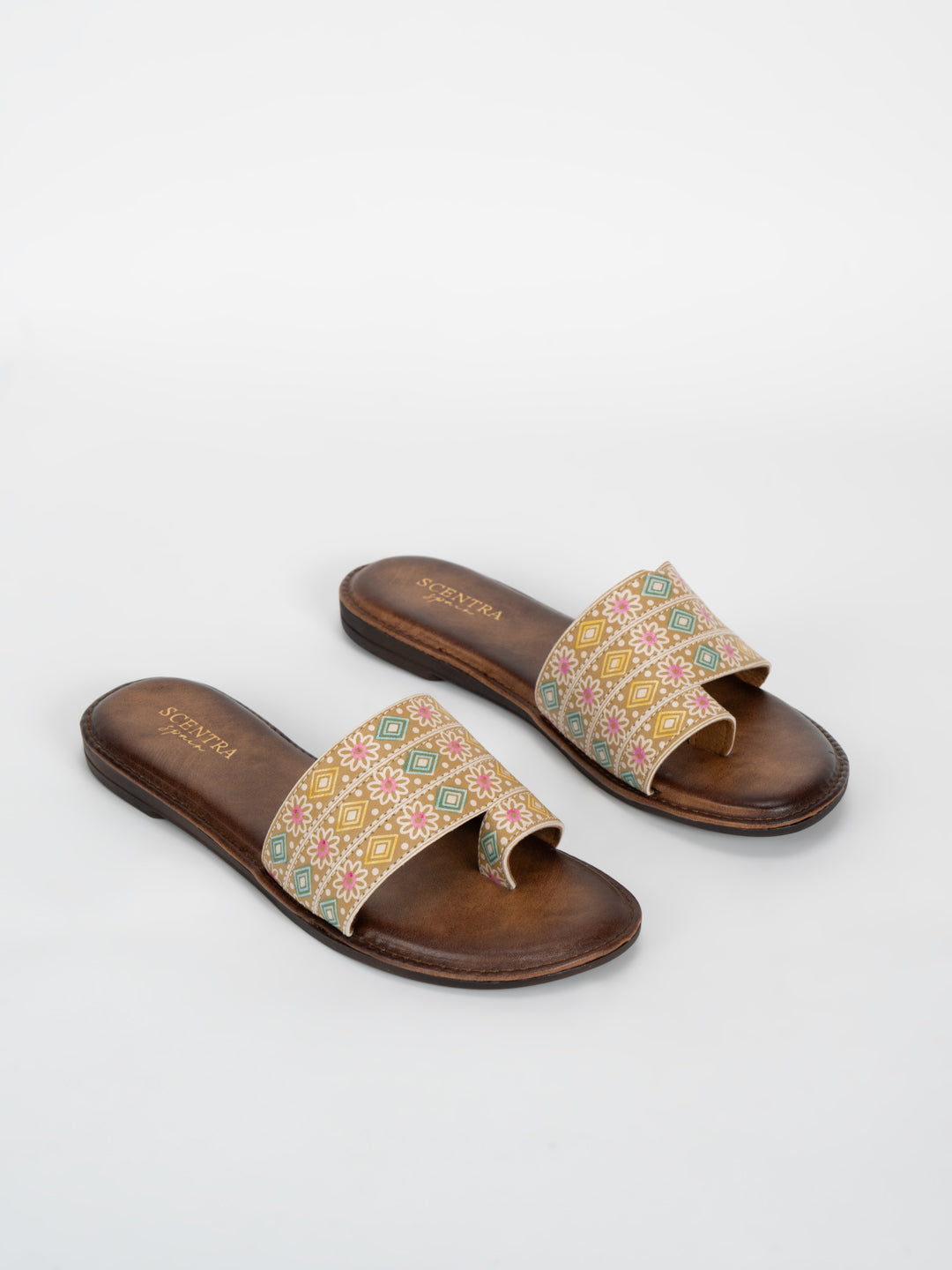 Women's Printed Flat Slide Sandals