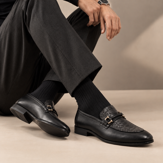 Royale Croc-Embossed Horsebit Loafers