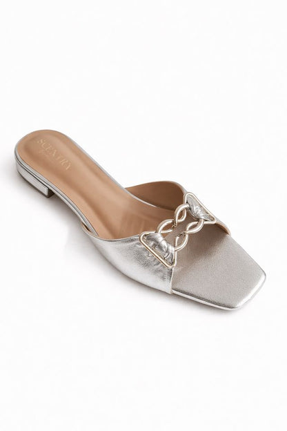 Silver and Gold Falt Sandal