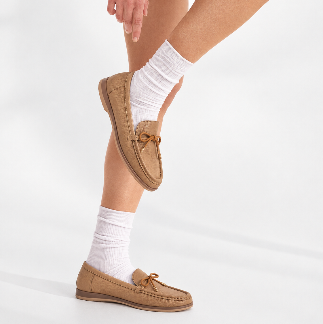 Aveline Bow-Detail Moccasin Loafers