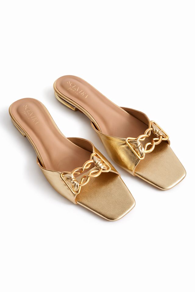 Silver and Gold Falt Sandal