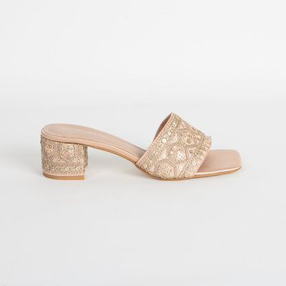 Isra Embroidered Block Heels