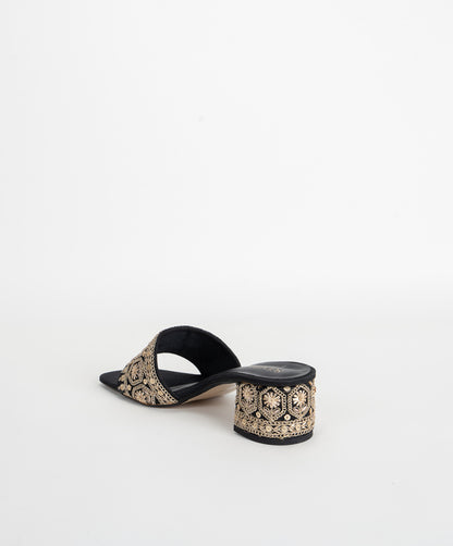 Isra Embroidered Block Heels